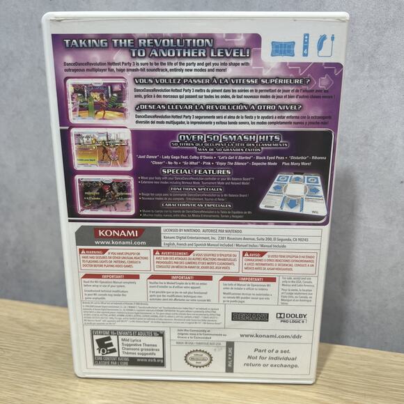 Dance Dance Revolution Hottest Party 3 (Nintendo Wii, 2009) CIB, Tested!! - Picture 3 of 5